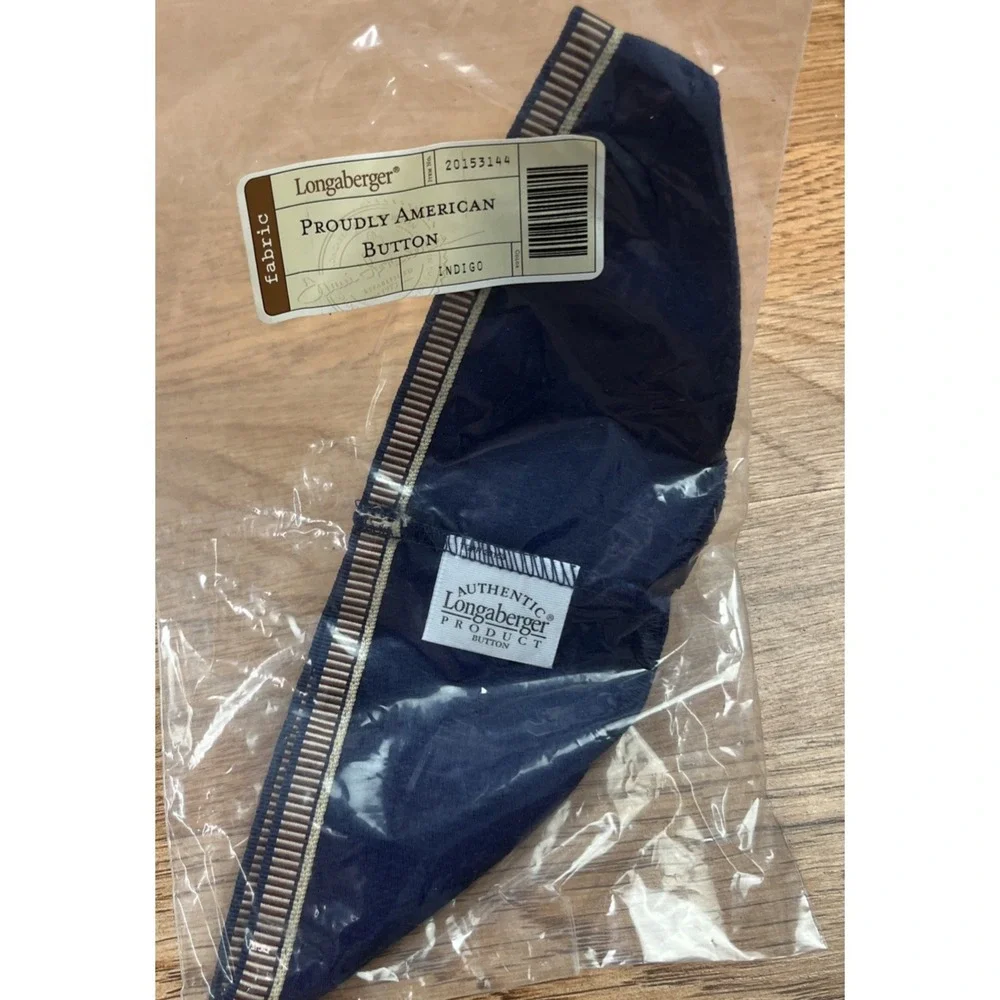 Longaberger Indigo Fabric Liner for Proudly American Button Basket NEW 20153144